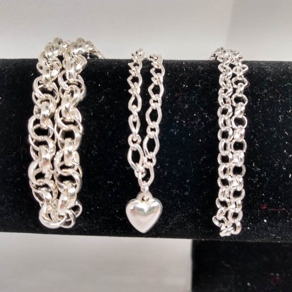 3 Solid Silver Bracelets! - image 1